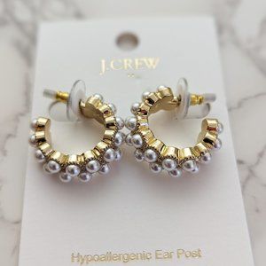 J.Crew Factory Pearl Hoop Earrings